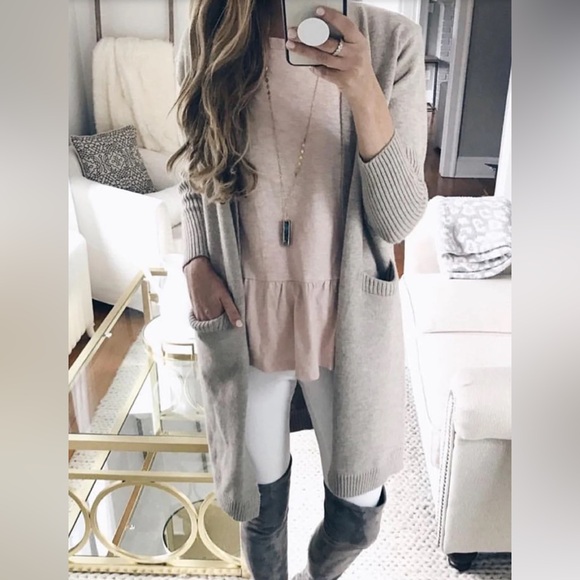 Goodnight Macaroon Carrie' Open Wrap Pocket Long Cardigan Sweater one size - Picture 3 of 7